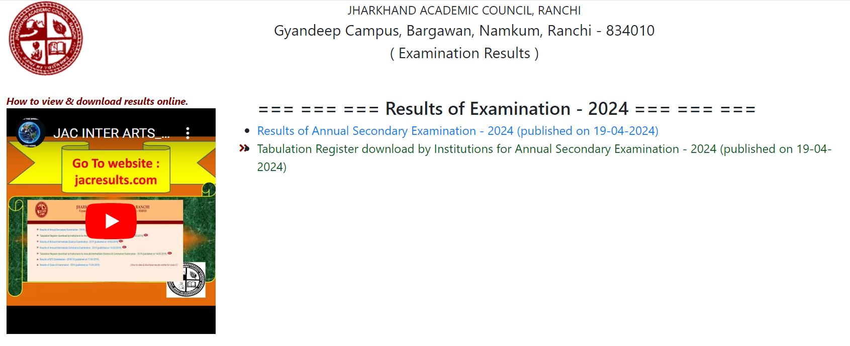 JAC 10th Result
