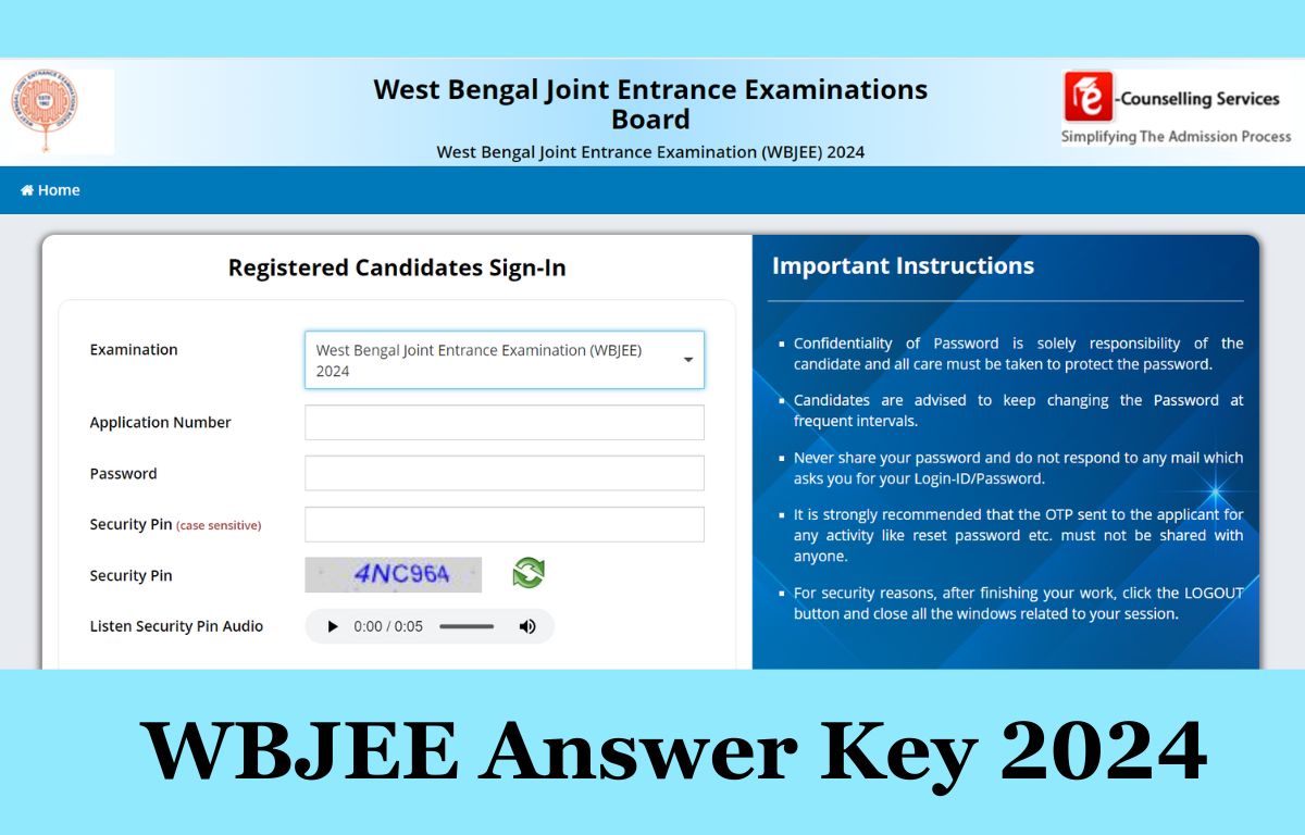 WBJEE Answer Key 2024
