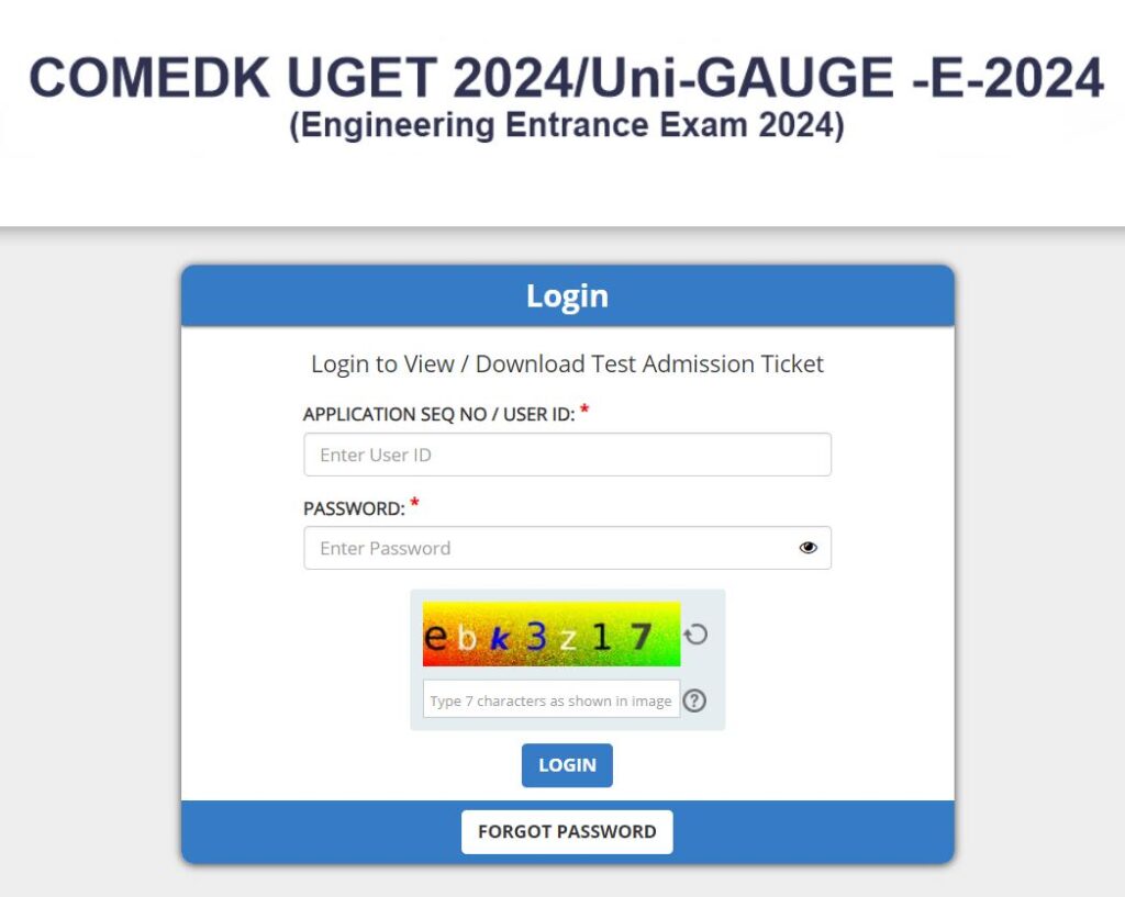COMEDK Admit Card 2024 Released, Download Link at