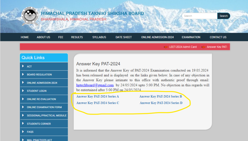 HP PAT Answer Key 2024 Step 2