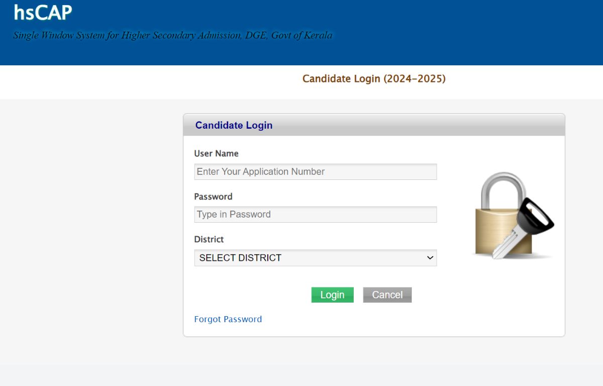 HSCAP Kerala trial allotment result 2024