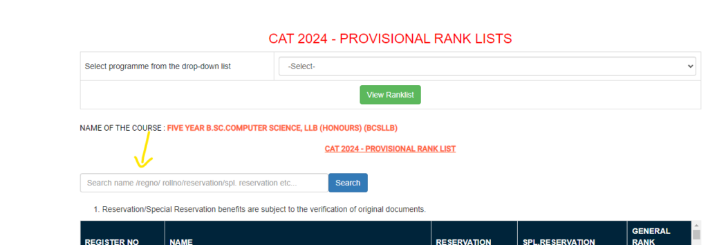 CUSAT CAT Result 2024