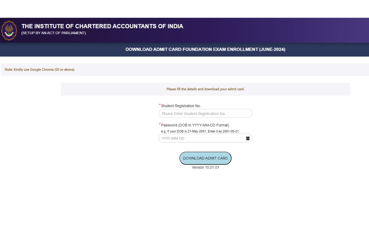 ICAI CA Foundation Admit Card 2024 Released at