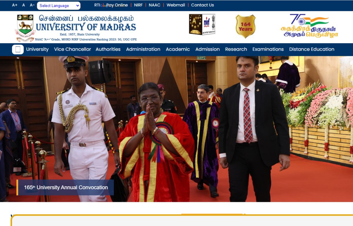 Madras University Result 2024