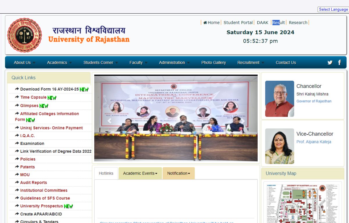 Rajasthan University Result 2024