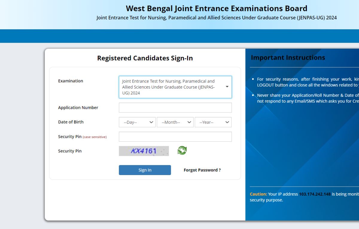 JENPAS UG Admit Card 2024