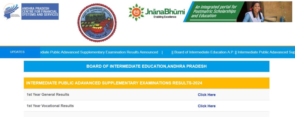 AP Inter Supplementary Results 2024 Out, 1st Year Supply Result Link Active_3.1