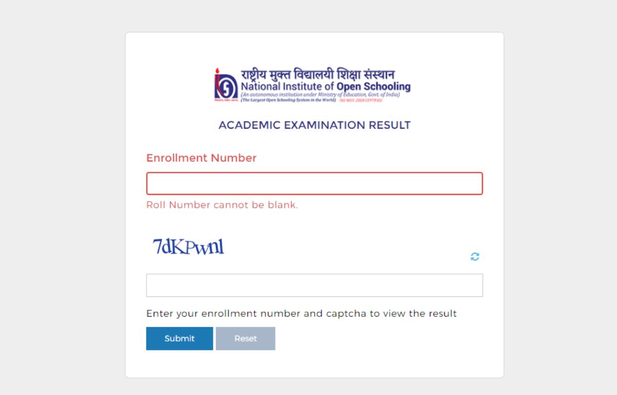 NIOS 10th Result 2024