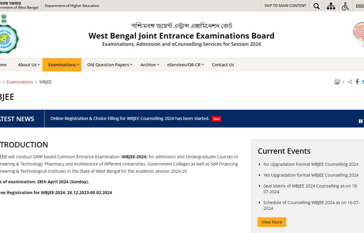 WBJEE 2024 Round 1 Seat Allotment Result