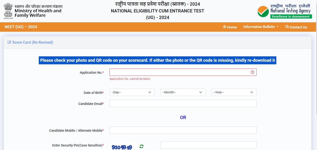 NEET Re-Revised Scorecard 2024