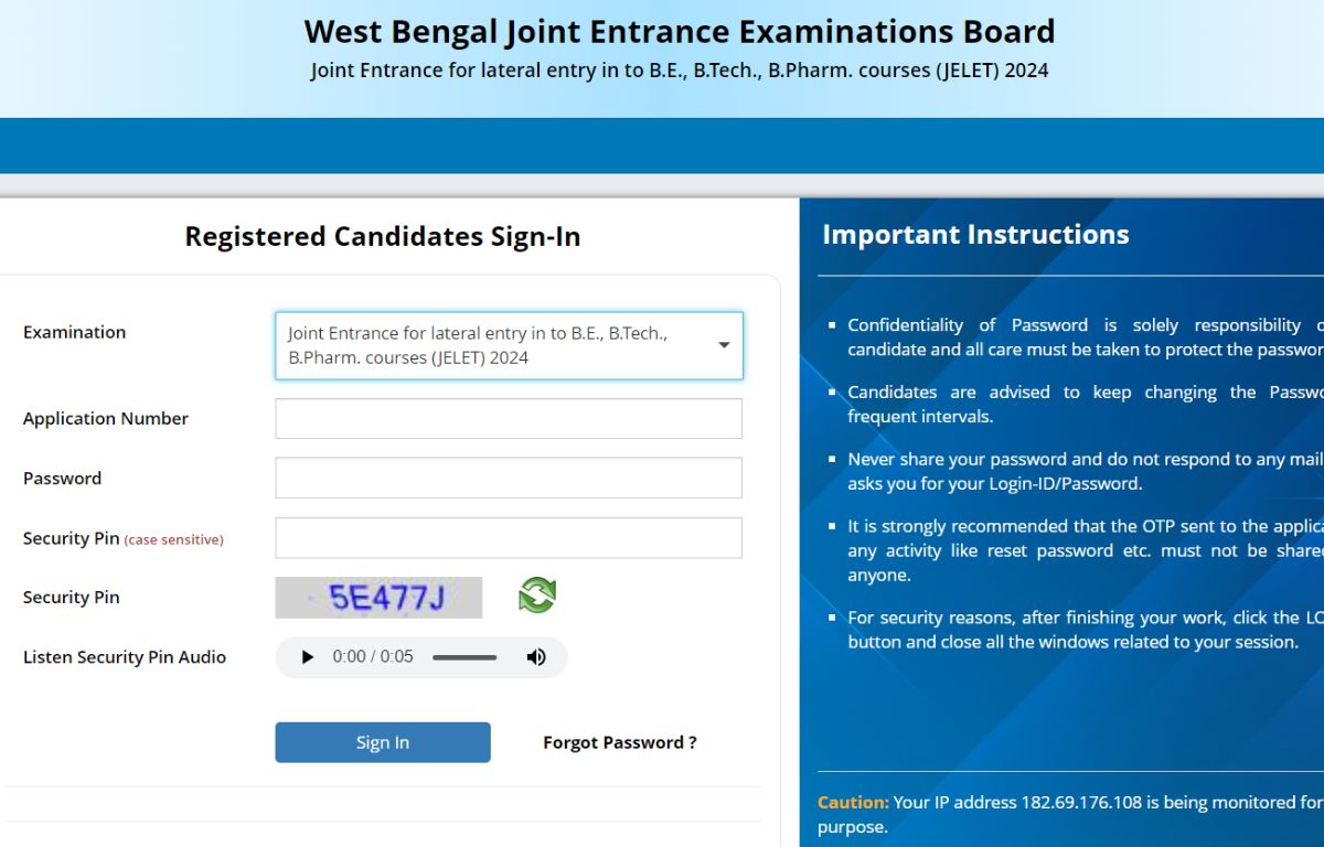 WBJEE JELET Result 2024