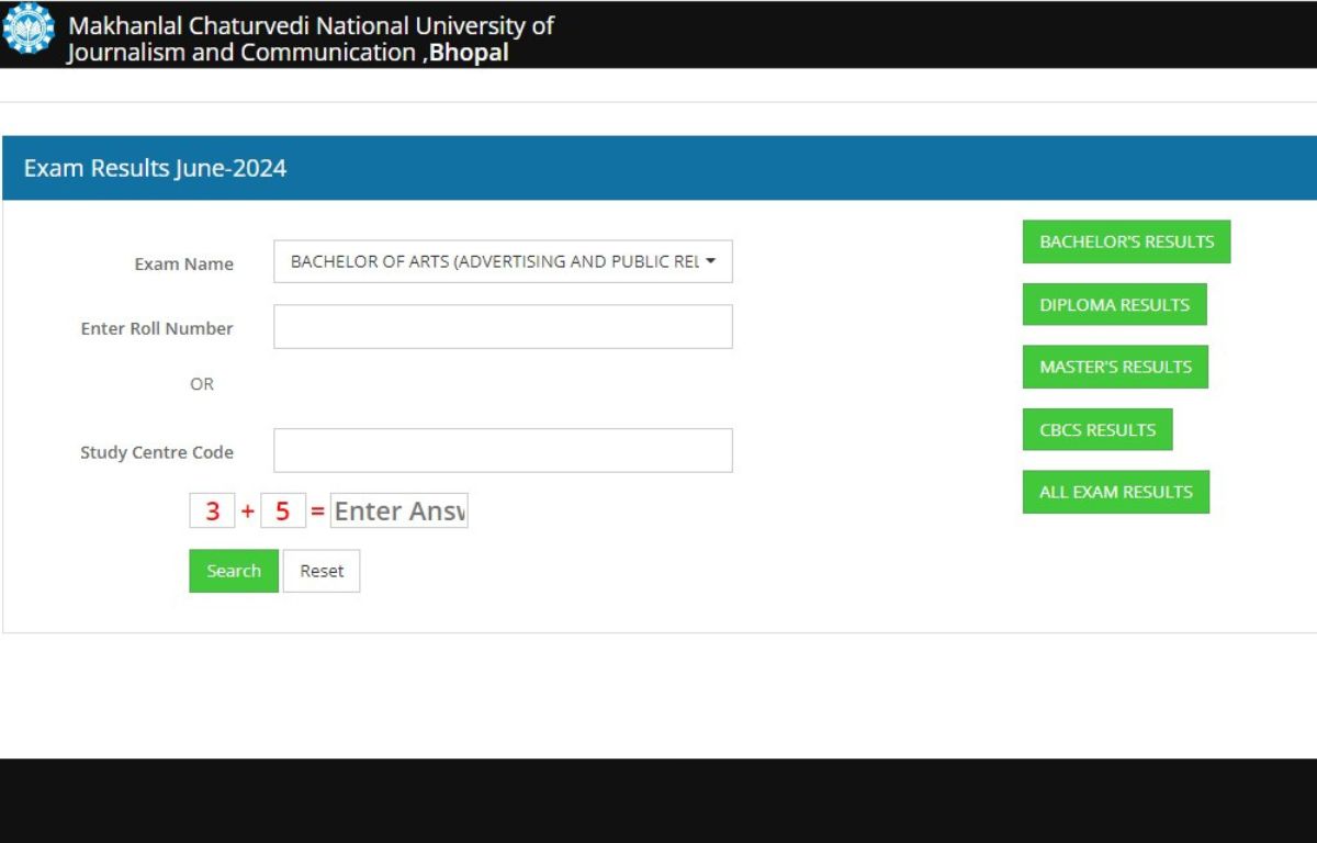 MCU Bhopal Result 2024