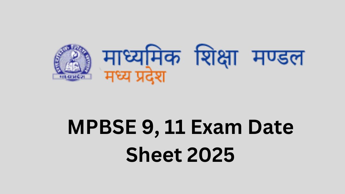 MPBSE 9, 11 Exam Date Sheet 2025