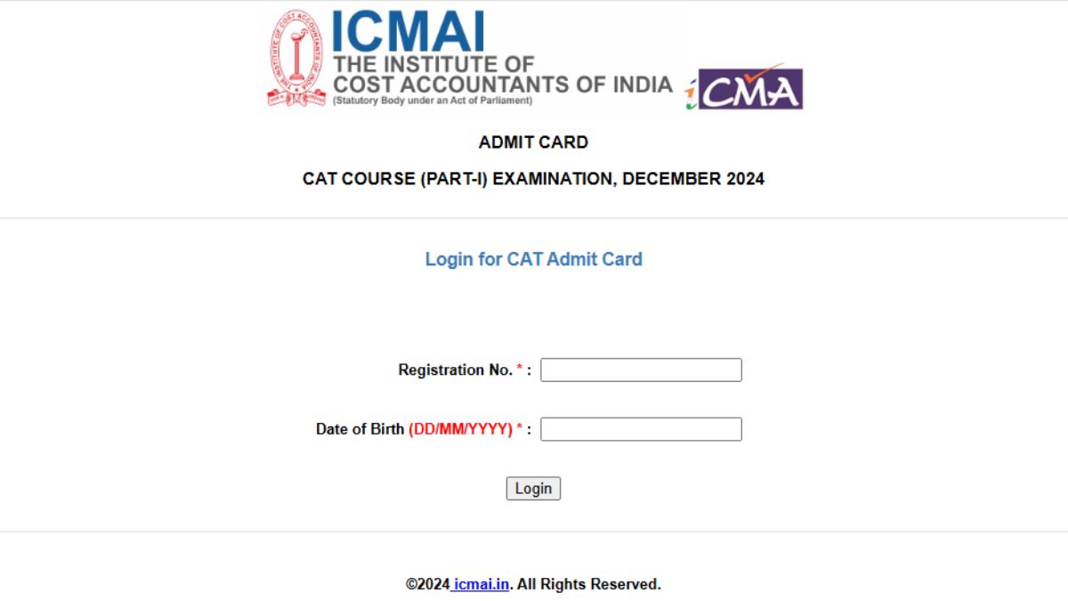 ICMAI CMA Admit Card 2024