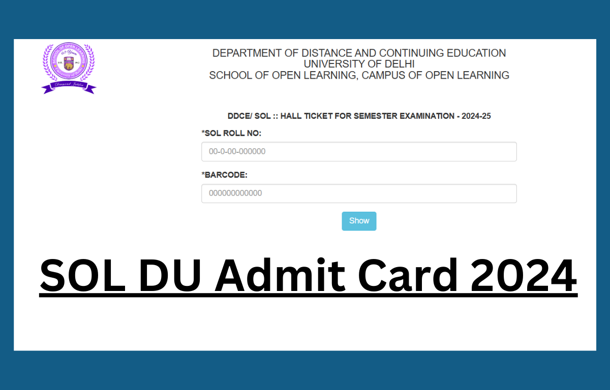 SOL DU Admit Card