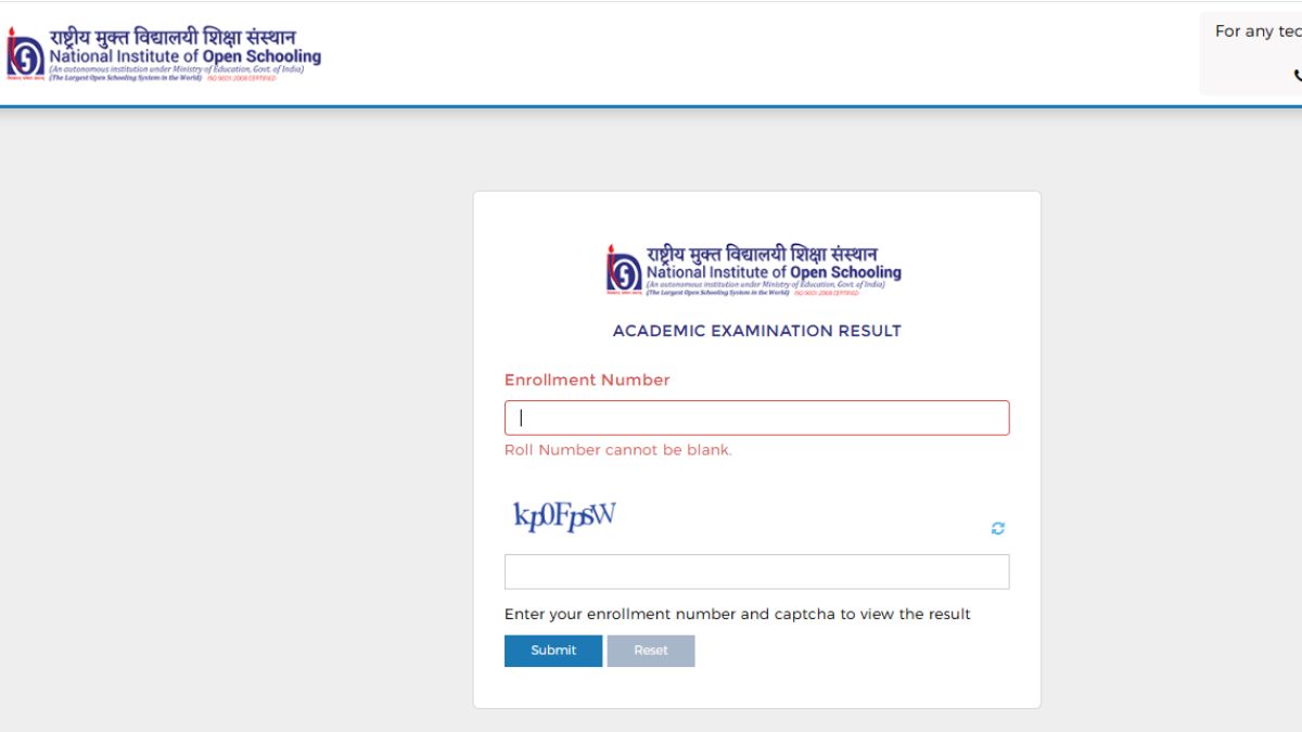 NIOS Class 10 Result 2024