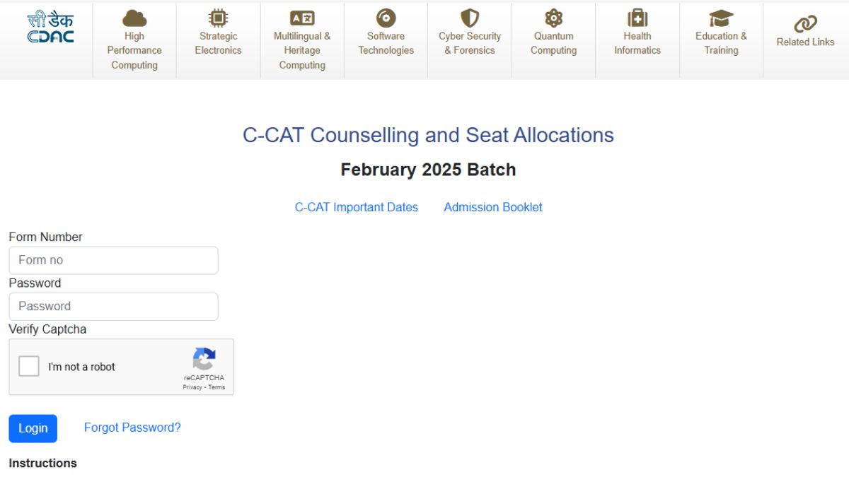 CDAC C-CAT Result 2025 Declared