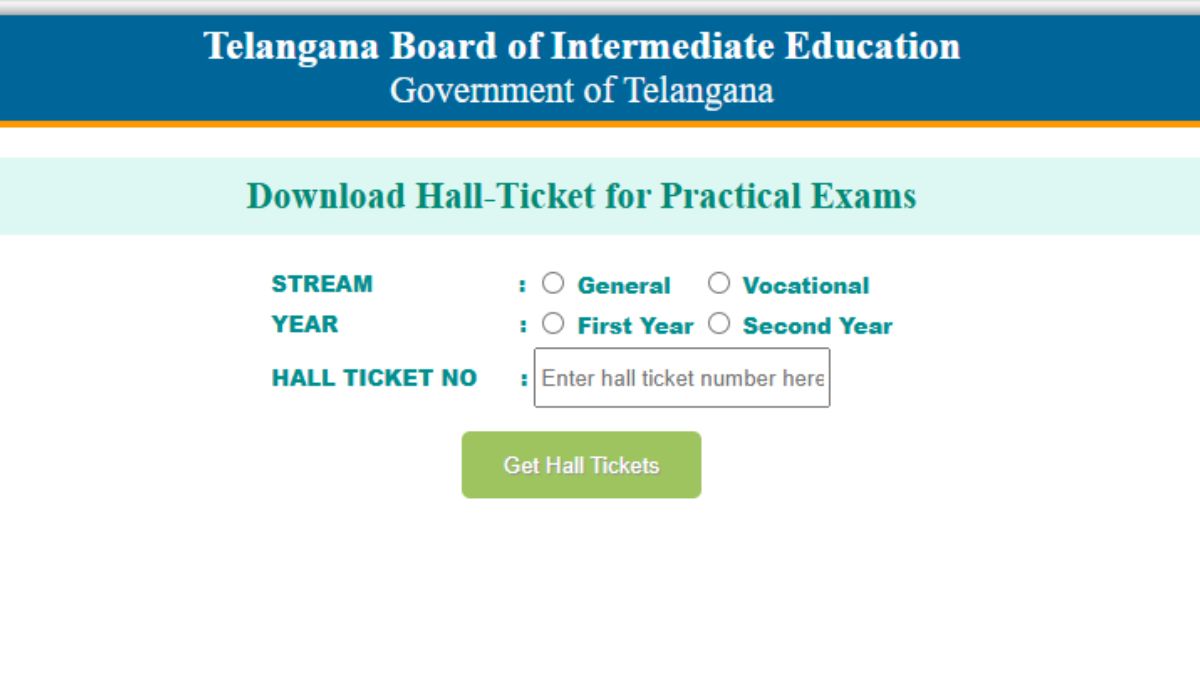 TS Inter Practical Hall Ticket 2025