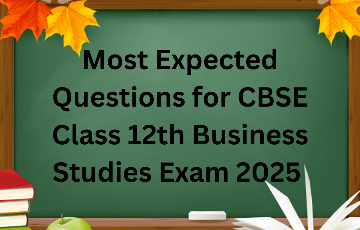 Most Expected Questions for CBSE Class 12th Business Studies Exam 2025