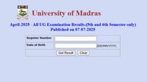 Madras University Result 2025