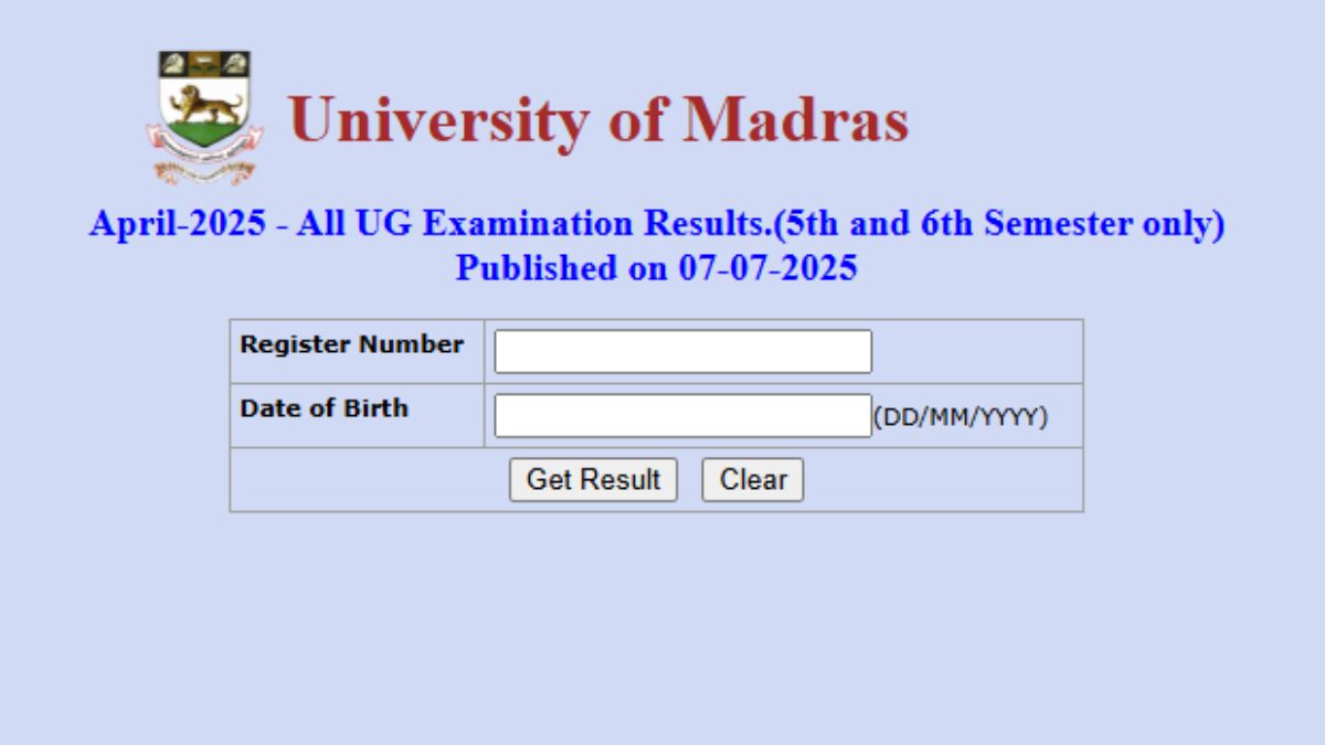 Madras University Result 2025