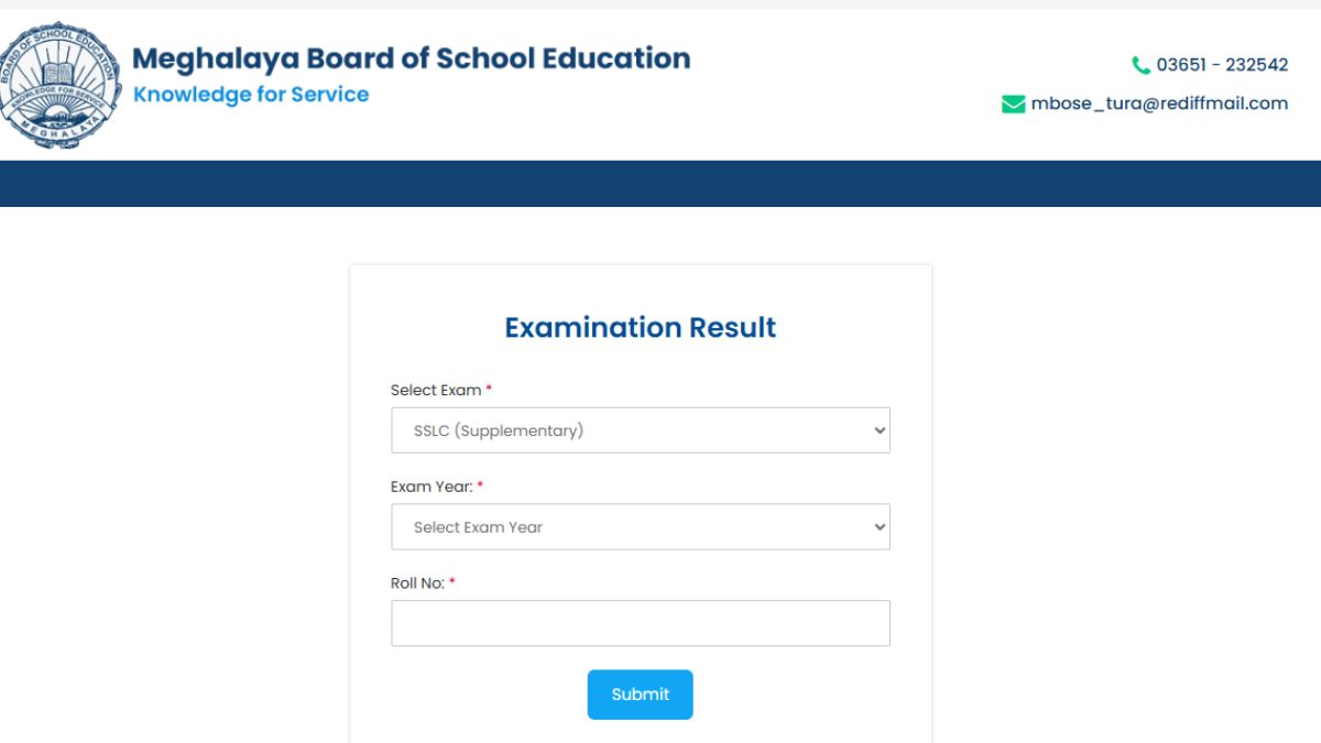 MBOSE SSLC Supplementary Result 2025