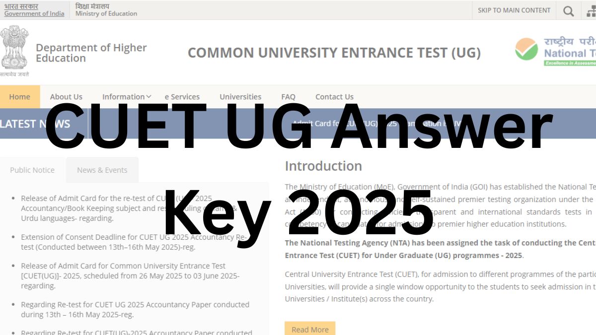 CUET UG Answer Key 2025