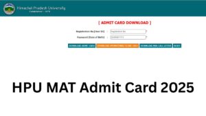HPU MAT Admit Card 2025