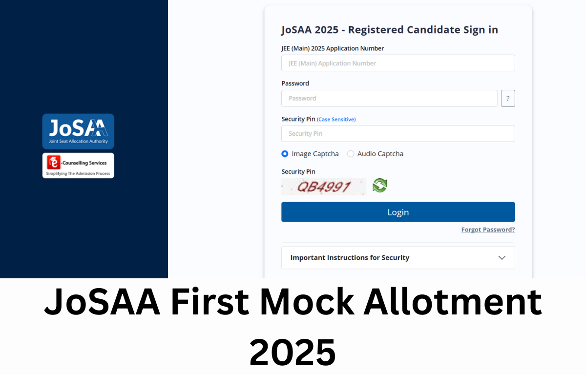 JoSAA First Mock Allotment 2025