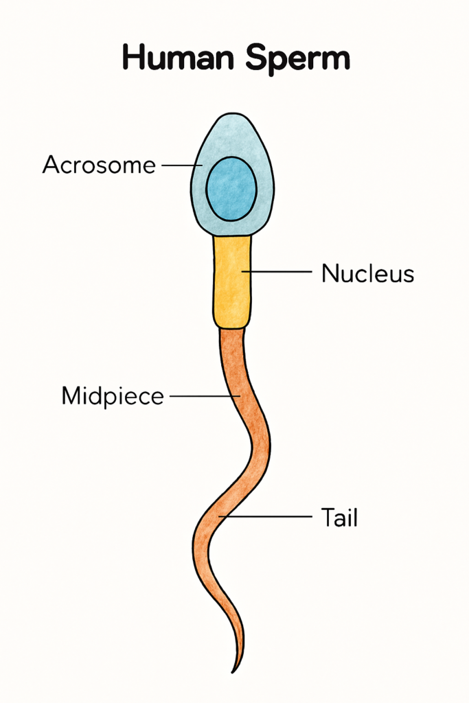 Diagram of Human Sperm Class 12 Biology