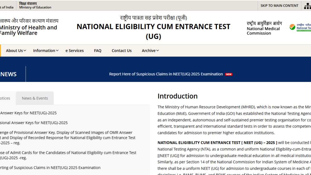 NEET Result 2025 Normalization Process