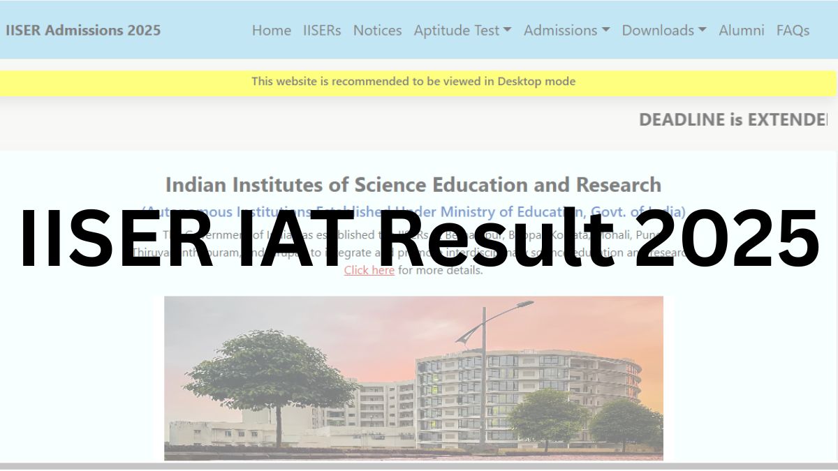 IISER IAT Result 2025
