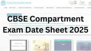 CBSE Compartment Exam Date Sheet 2025, Download 10th, 12th Supply Exam Date Sheet Here