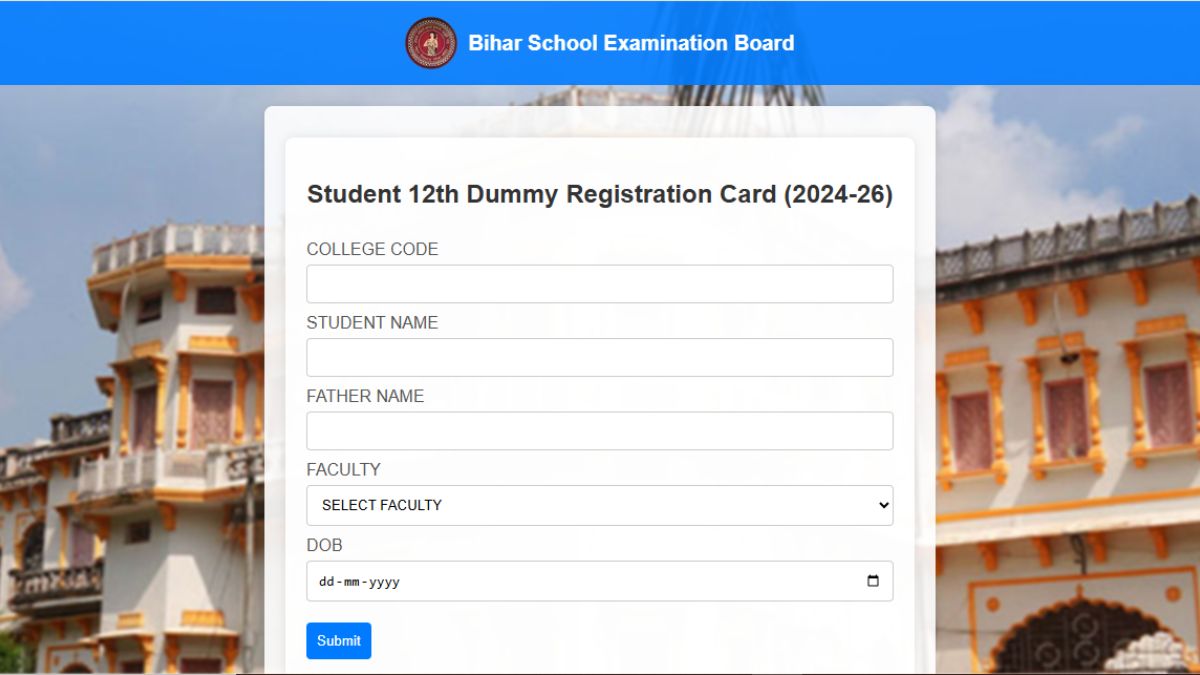 Bihar Board 12th Dummy Registration Card 2026