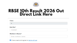 rbse 10th result 2026 direct link