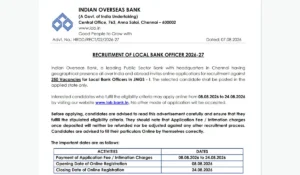 Indian Overseas Bank LBO Recruitment