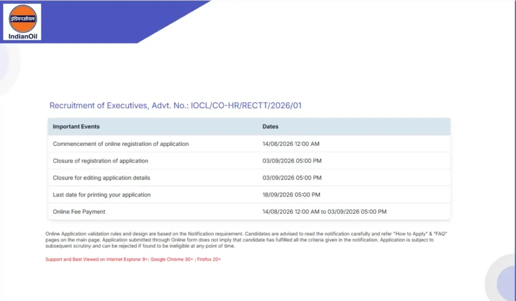 IOCL Apply Online