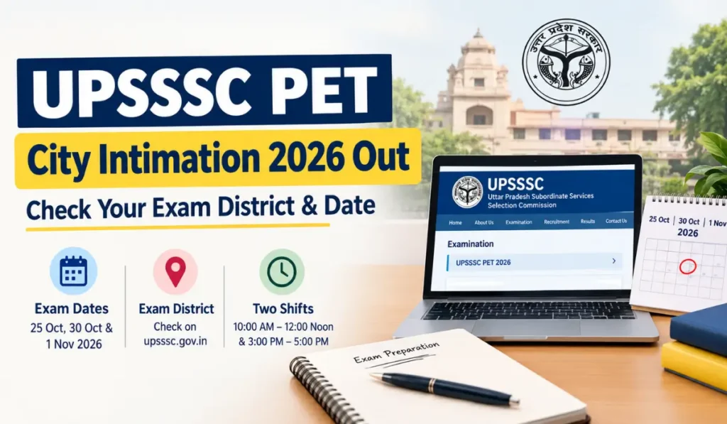 upsssc pet city intimation slip