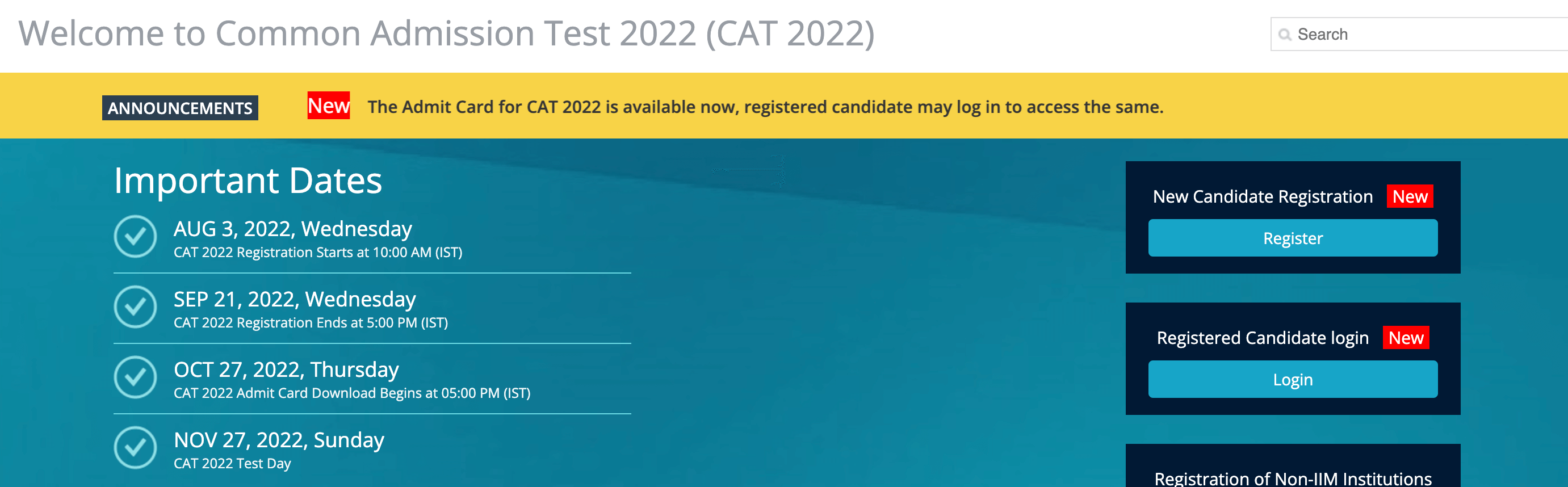 CAT Admit Card 2022 Out, Download Link at iimcat.ac.in
