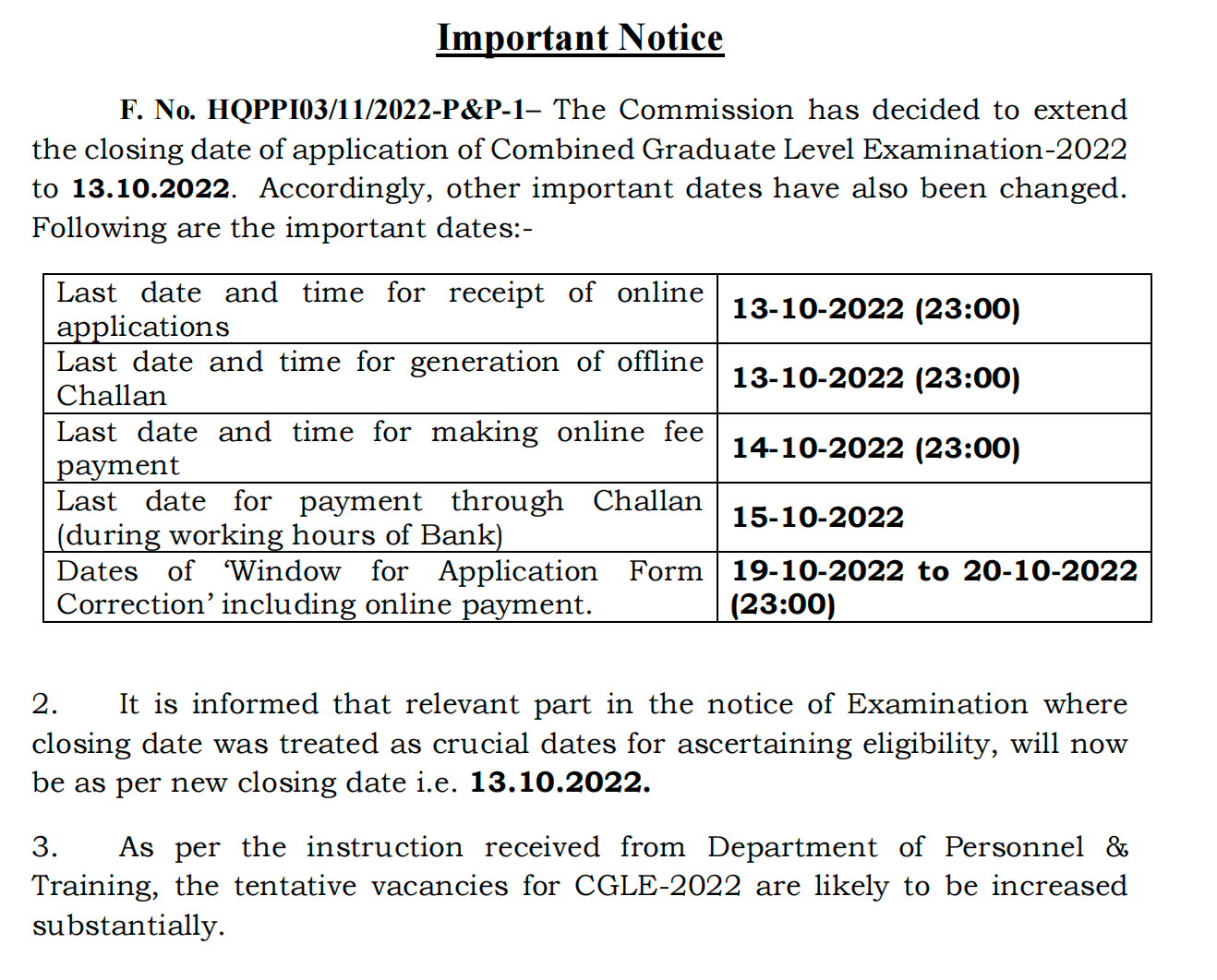 Ssc cgl apply online 2022 last date to apply 13 october