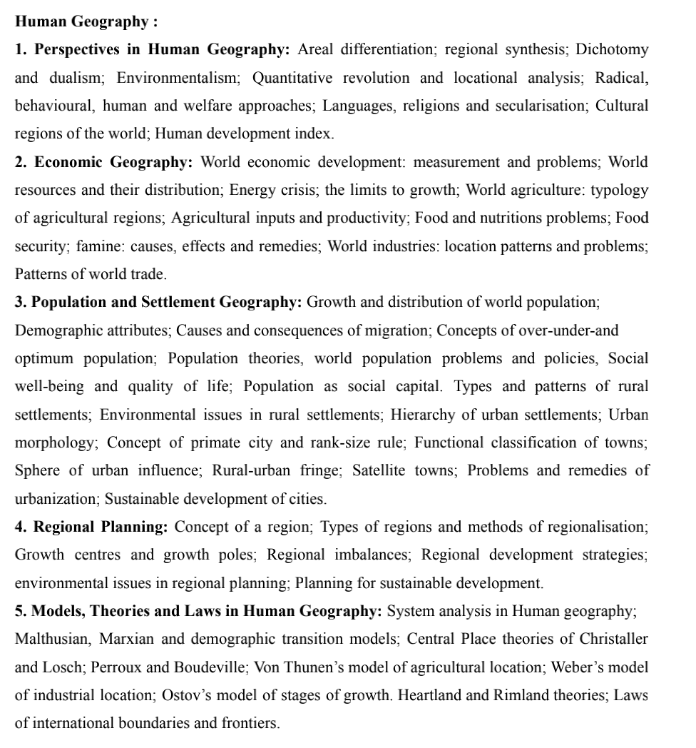 UPSC Geography Optional Syllabus Paper 1 (Part 2)